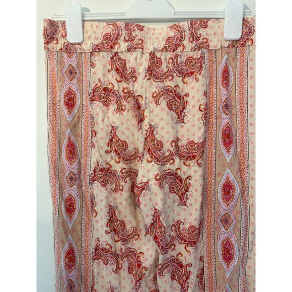 Bohemian Lucy & Laurel Size Large Paisley Print‎ Pants With Elastic Waist - Picture 6 of 8